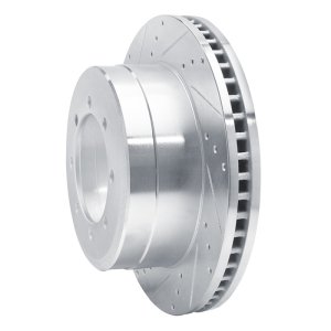 Ford F-450 Super Duty Brake Rotor (1) - Rear Left - R1 Concepts - Drilled & Slotted - Silver - `11-`22